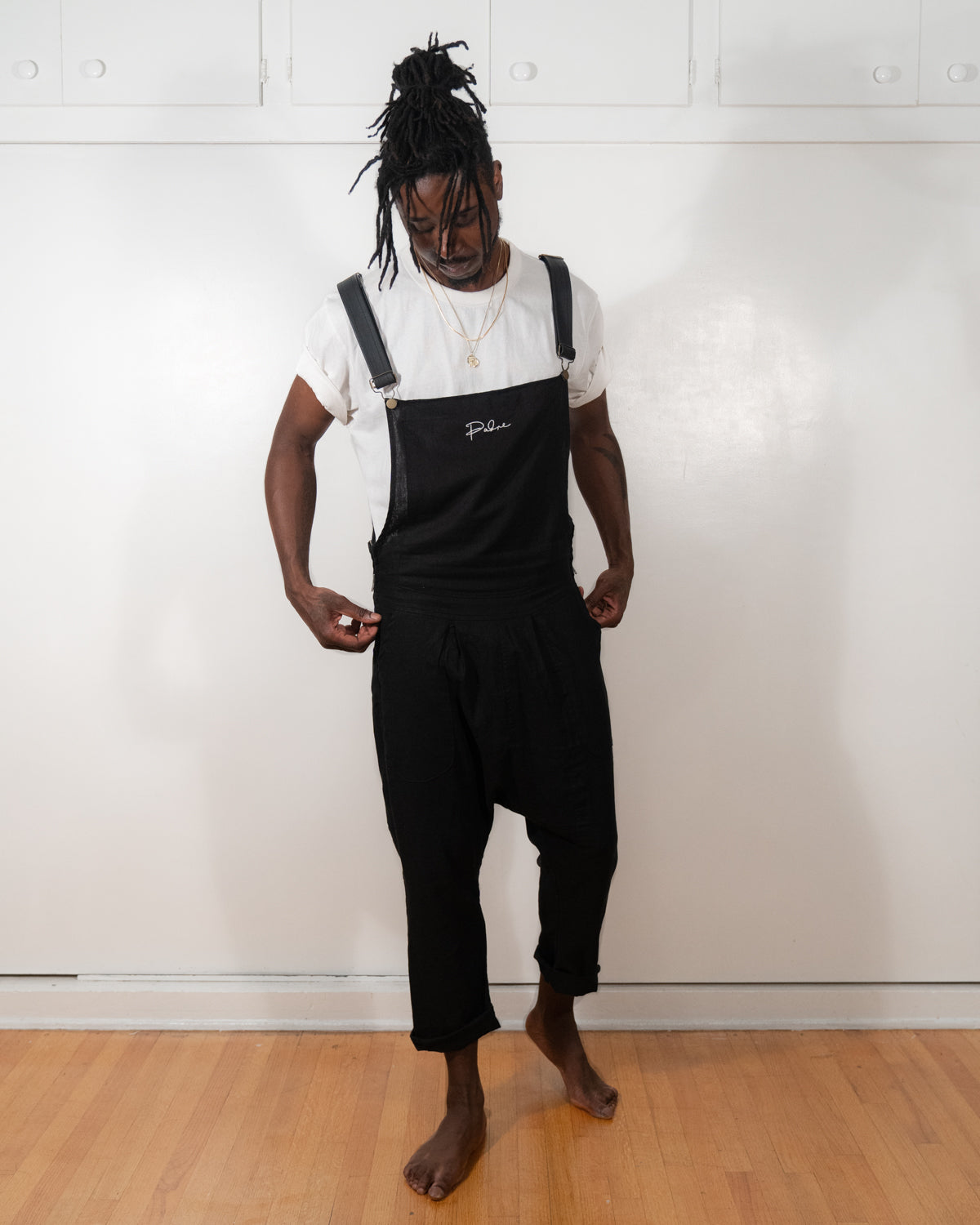 Black Linen Overalls