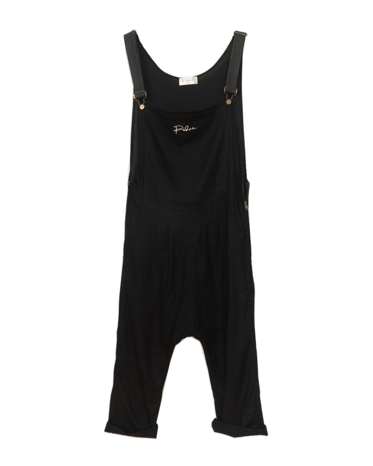 Black Linen Overalls