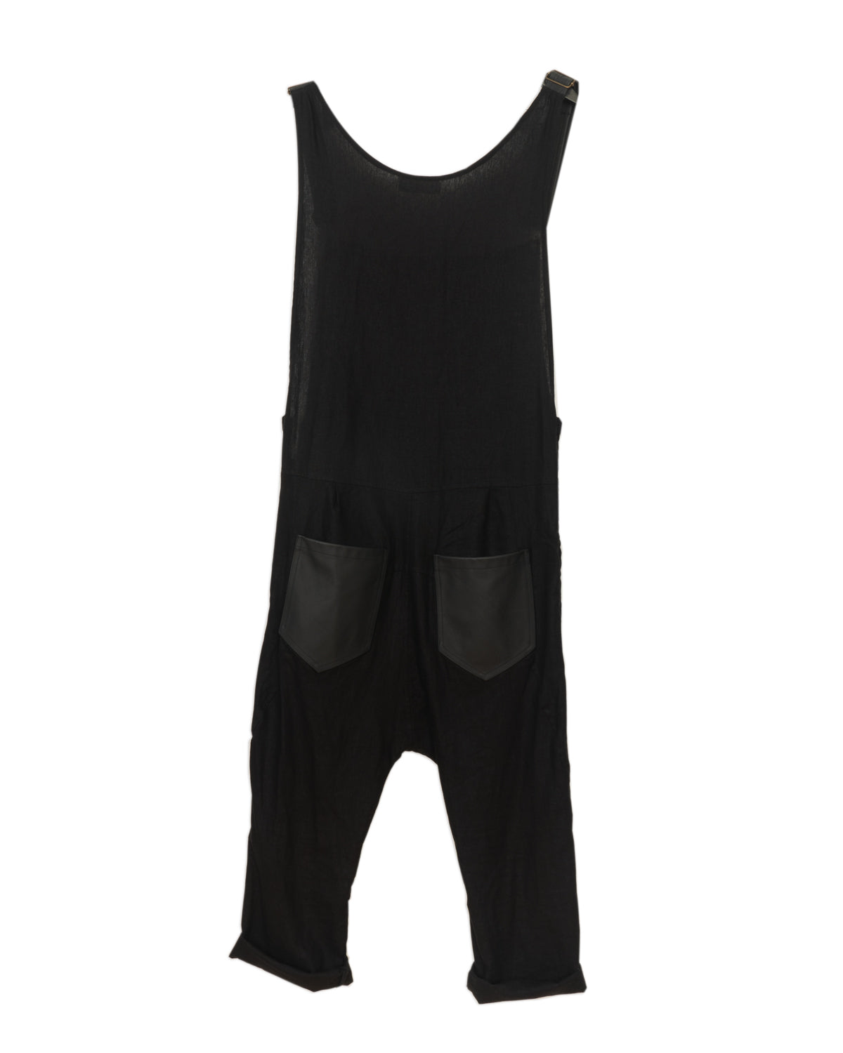 Black Linen Overalls