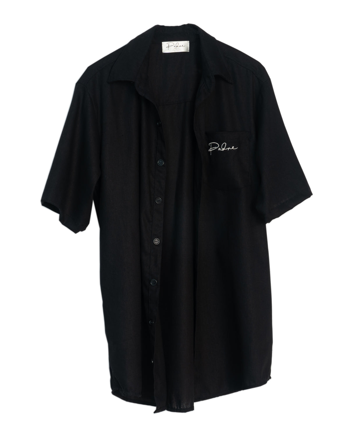 Black Linen Button Down