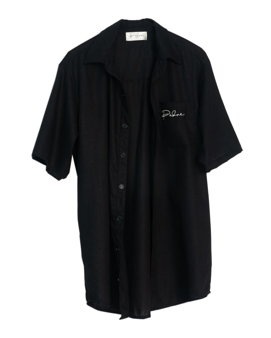 Black Linen Button Down